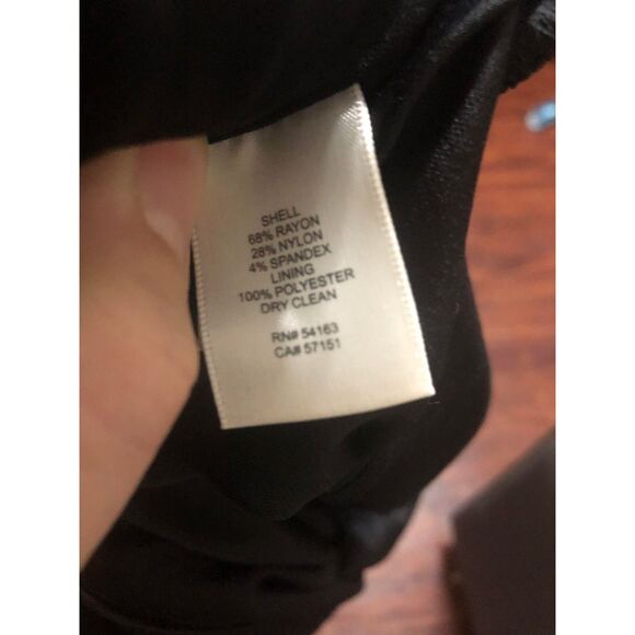 🧺Eliza J Bell Sleeve Ruffled Ponte Knit Dress Black w/ White Trim, size 10 - Picture 2 of 6